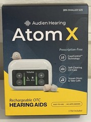 Audien Hearing ATOM X -Rechargeable OTC Hearing Aids – Newest Model- New
