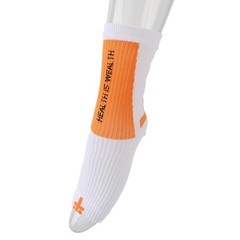 White and Orange Sports Heel Socks Ankle Protection Foot Sleeve Support WT