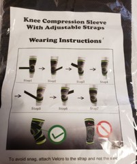 DCF Knee Compression Sleeve Large 17 19 Inch Pain Relief Support Brace Black Fit