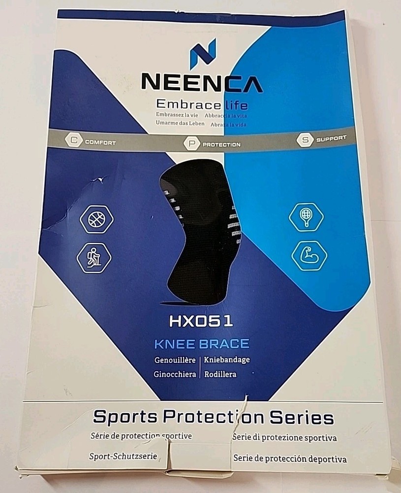 NEENCA HX051 Professional Knee Brace Size 2XL Black & White Sport Active Support