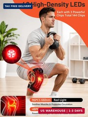 Red Light Therapy Knee Brace with Heat & Vibration Massage, 6 Red Light Modes wi