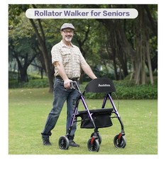 NEW Ambliss Rollator Walker Seat Storage Backrest Foldable