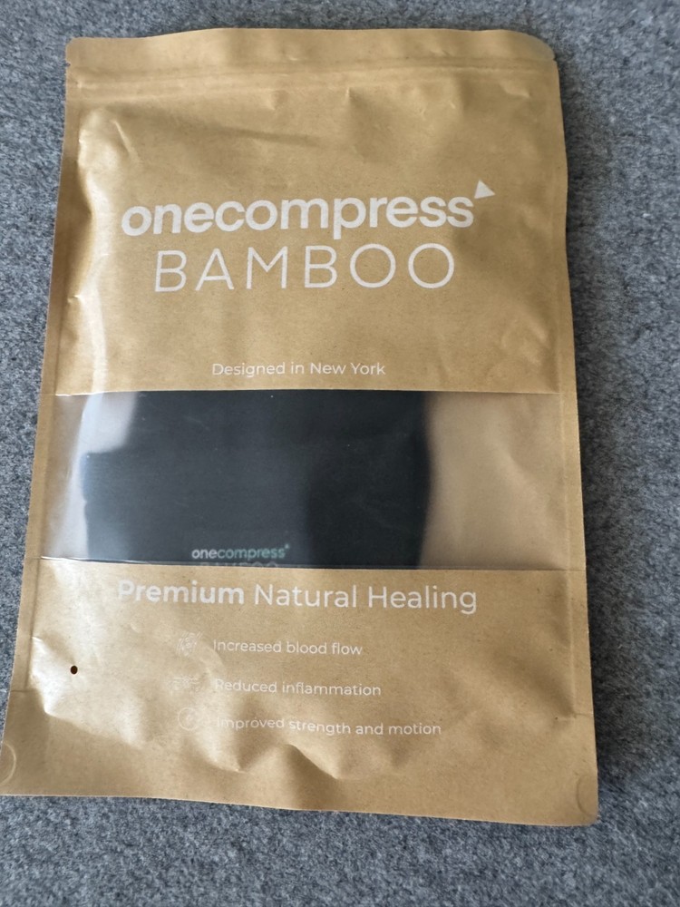 OneCompress Bamboo Black Ankle Sleeve Size Medium New One Compress