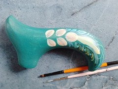 Peacock bird Hand Painted Derby Wooden Walking Stick Cane, Classic Walking Stick