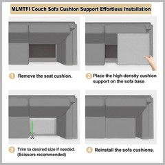 22″ x Couch Cushion Support for Sagging 22x22x2.4inches, Dark Gray-2pcs