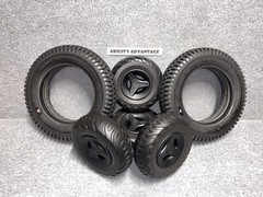 2 NEW Primo Power Trax 3.00-8 14”x3” Foam Fill DRIVE TIRES, Permobil F3,F5,M3,M5