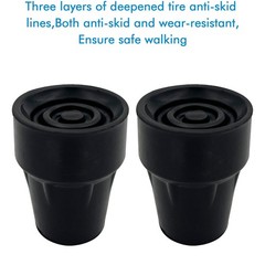 Replacement Cane Tips, 7/8 Inch, Black. (Pack of 2) in