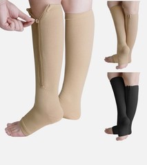 Nylon Zipper Compression Support 2 PAIRS! Sock Graduated Stockings Mens Womens