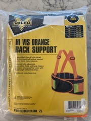 NEW IN PACKAGE ~ VALEO HI VIS ORANGE BACK SUPPORT SIZE XXL 50″-56″ VH08