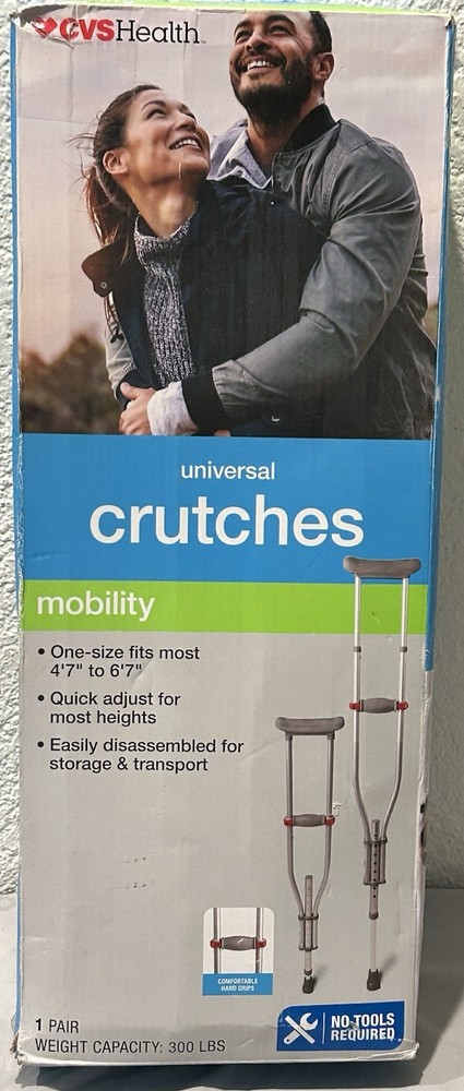 Universal Crutches 4’7-6’7 No Tools Needed ( Gray )
