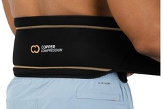 Copper Compression Back Brace. Infused Small/Medium (Pack of 1), Brown