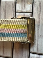 VTG Medline Gait Belt 60″ Length Pastel Stripe 2″ Ivory yellow pink blue Stripe