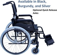 Durable 24 lbs Karman Lightweight Wheelchair with Safety Features Included