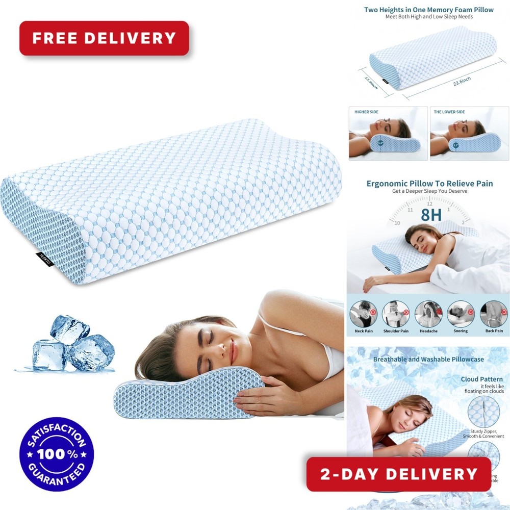 Ylekto Cervical Pillow for Neck Pain Relief – Ergonomic Memory Foam