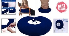 Portable Dark Blue Donut Pillow for Women – Ideal for Butt Surgery Recovery