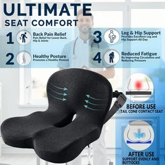 Cojin Ergonomico De Espuma Viscoelastica Para Alivio De Presion De Lujo