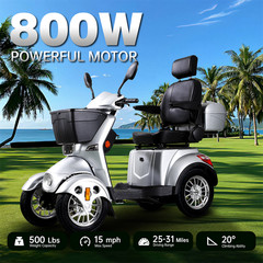 800W All Terrain Electric Mobility Scooters for Seniors 500lbs 60V/20A 31 miles