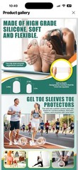 TASZOOS Clear Silicone Gel Toe Caps Adjustable Reusable Friction Relief