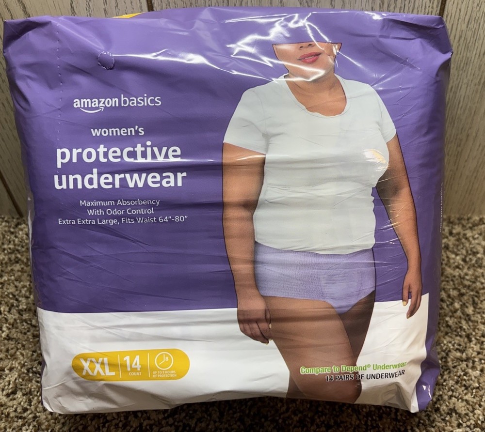 Amazon Basics Women’s Protective Underwear. Size: XXL. 14 Pakc