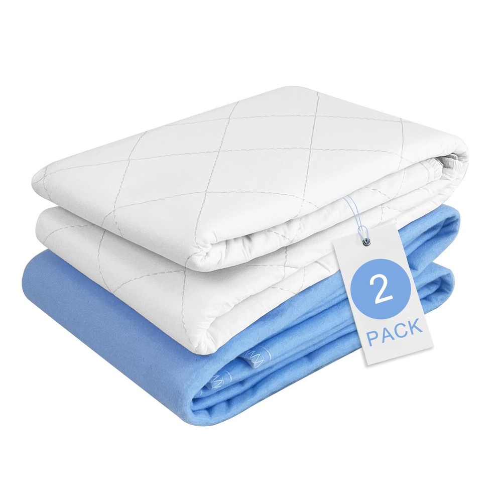 Washable Pee Pads for Adults XXL 34″ X 52″ 2 Pack Reusable Bed Pads for Incon…