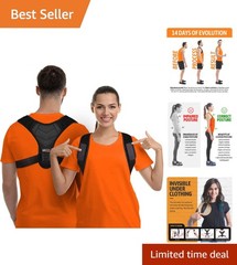 Unisex Posture Support Brace with Adjustable Straps for Better Back Alignment