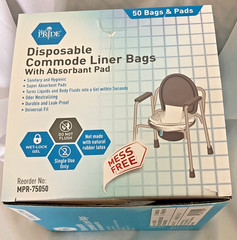 BRAND NEW MedPRIDE Disposable Commode Liner Bags, Pack of 50, Odor Neutralizing