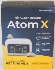 NEW – Audien Hearing Atom X Rechargeable OTC Hearing Aids