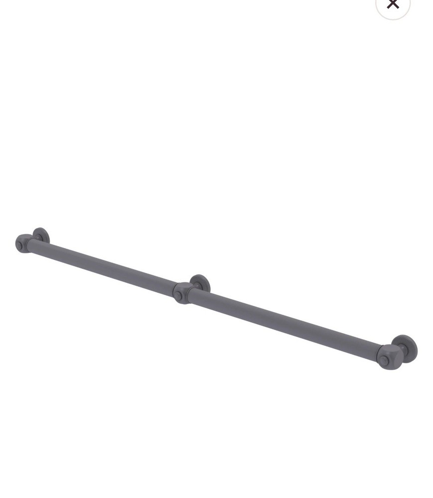 Allied Brass CU-GRS3-48-GYM Cube Design Smooth 3 Post Grab Bar- 48 in Gray Matte