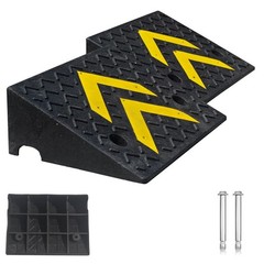 Heavy-Duty Rubber Curb Ramp 6″ Rise 2 Pack – 11000 lbs Capacity Threshold Ramps