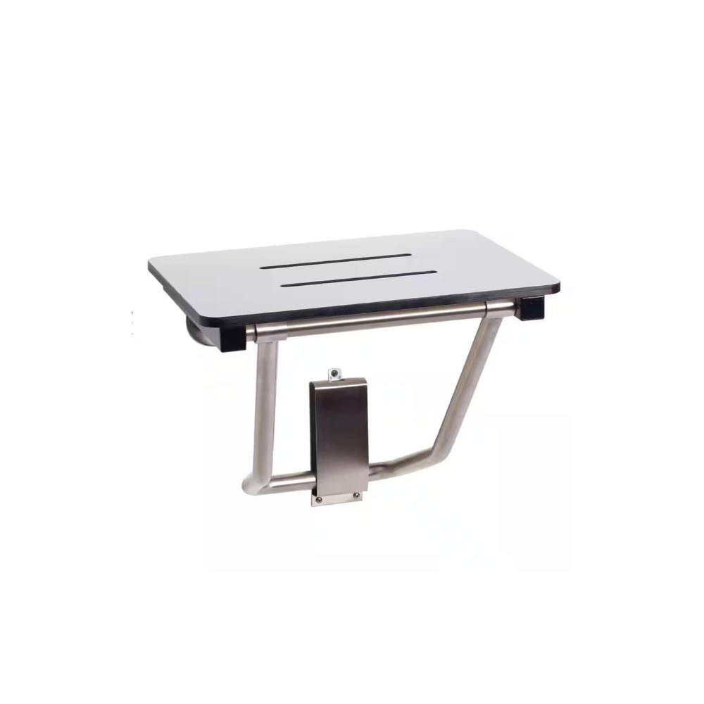 Folding Wall Mount Shower Seat Bench in White, ADA Compliant