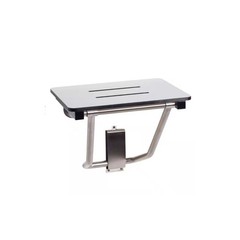 Folding Wall Mount Shower Seat Bench in White, ADA Compliant