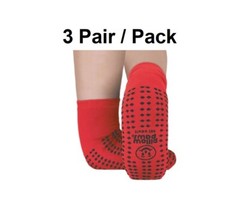 3 Pack Pillow Paws Slipper Socks Terries, 360 imprint, RED 3XL, XXXL Ankle High