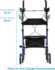 NOVA Phoenix Rise UP Rollator, Upright Walker w/Padded Forearm, BLUE – OPEN BOX!