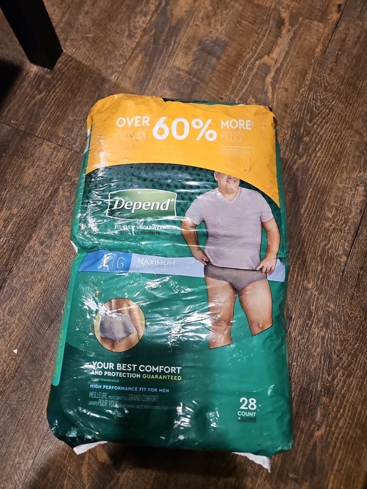 Depend Men’s Fit-Flex Convenience Incontinence Underwear Size Large 28 Count