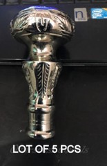 Vintage Solid Silver Head Brass handle for walking stick cane Gift Lot Of 5 Pcs