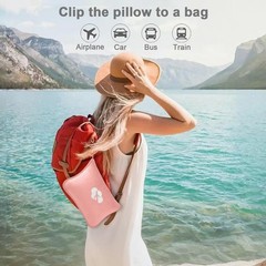 Travel Blanket and Pillow Compact, Premium Solid Pink(40″*65″), Pink