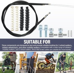 14Pcs Brake Cable Parts for Walkers Replace, Drive Rollator Replacement Parts wi