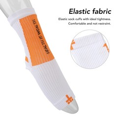 White and Orange Sports Heel Socks Ankle Protection Foot Sleeve Support WT