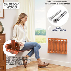 Bernkot 15″ Folding Shower Seat – Wall Mounted, 400Lb Capacity, White
