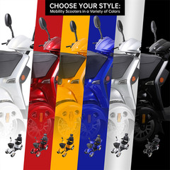 800W All Terrain Electric Mobility Scooters for Seniors 500lbs 60V/20A 31 miles