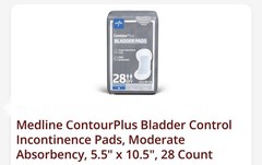 Medline Contour Plus Incontinence Bladder Control Pads Moderate 56 Count