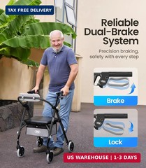 Z11 Rollator Walker with Seat for Seniors Max 380 lbs Capacity Foldable Avant