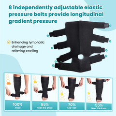 Adjustable Calf Foot Compression Wrap for Leg Support L Size