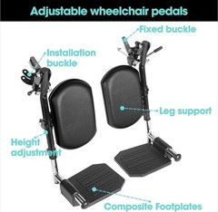 Wheelchair Footrest with Comfort Foam Cushion – Adjustable Lift & Extendable Leg