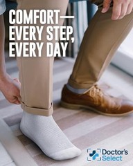 Diabetic Socks for Men and Large Black, White, Navy, Grey – 4 Pairs (Grip)