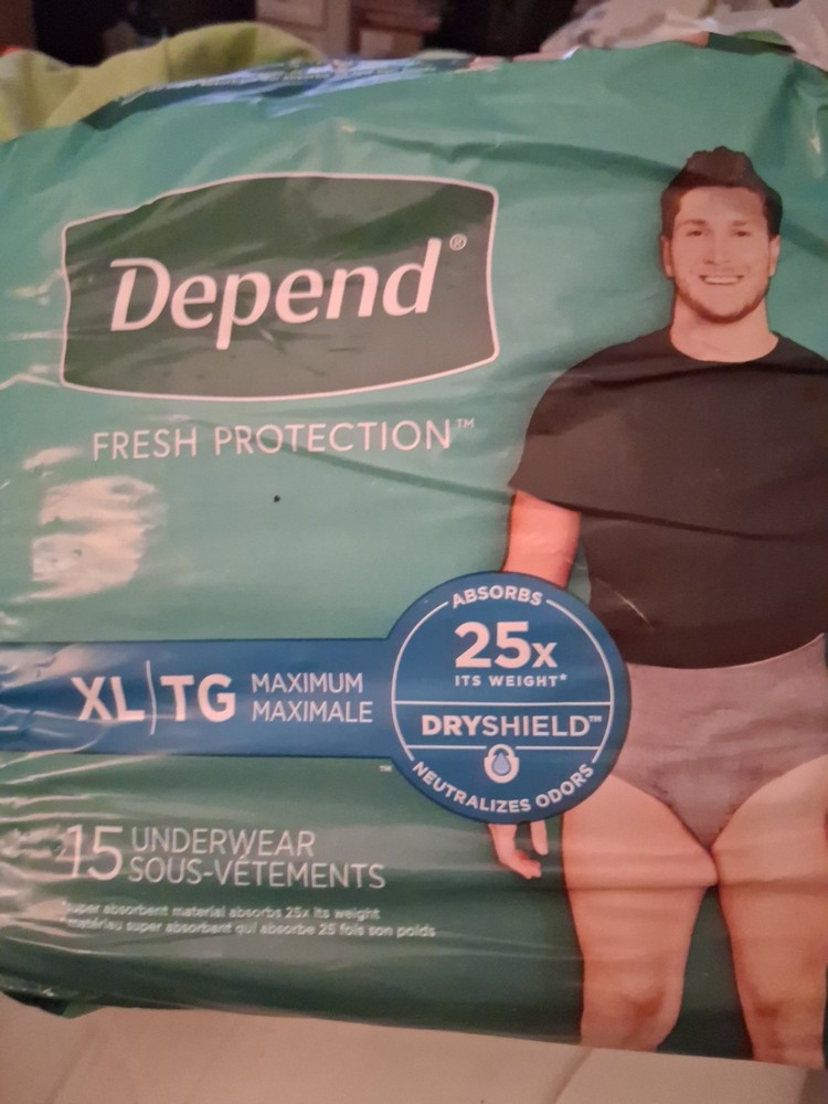 Depend Fresh Protection Incontinence Underwear Size XL-15 Count -NEW In Package