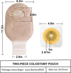 21 PCS Two-Piece Ostomy Pouches with Activated Carbon Filter for Freshness