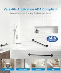 Shower Grab Bar Set, ADA Compliance Stainless Steel Handicap Grab Matte Black