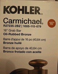 KOHLER Carmichael 16 in. Grab Bar OIL RUBBED BRONZE, R27235-2BZ, 3 pack, ADA
