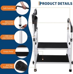 Step Stool Dual Handle Non-Skid Platform 450Lbs Capacity Height Adjust Seniors